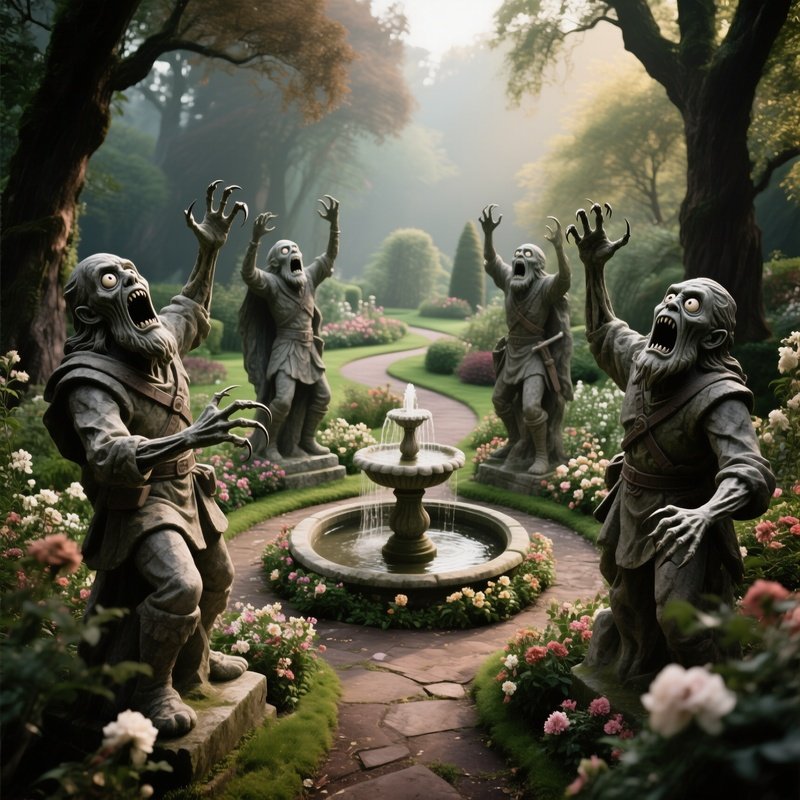 The Petrification Garden Stone Statues Terrified Adventurers