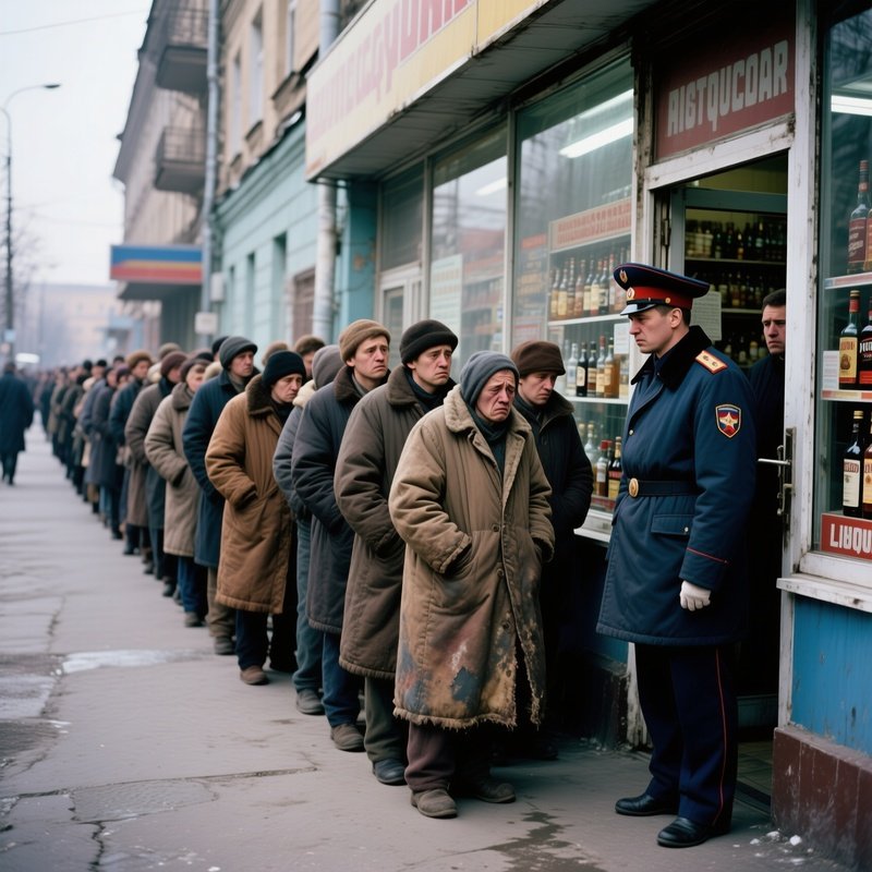 The Queue 1988 Liquor Store Queue During Gorbachev Anti Alcohol Campaign