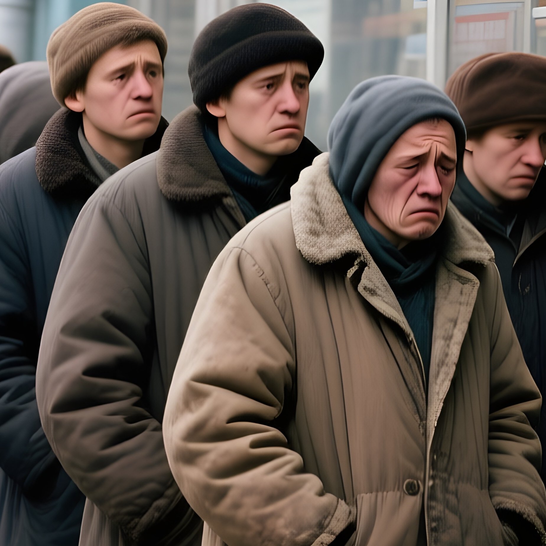 The Queue 1988 Liquor Store Queue During Gorbachev Anti Alcohol Campaign - Full Resolution Quality Preview