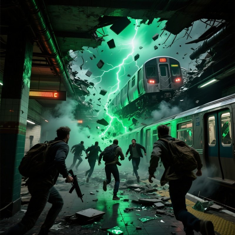 The Radioactive Storm Green Lightning Strikes Party Must Find Shelter In A Collapsing Subway