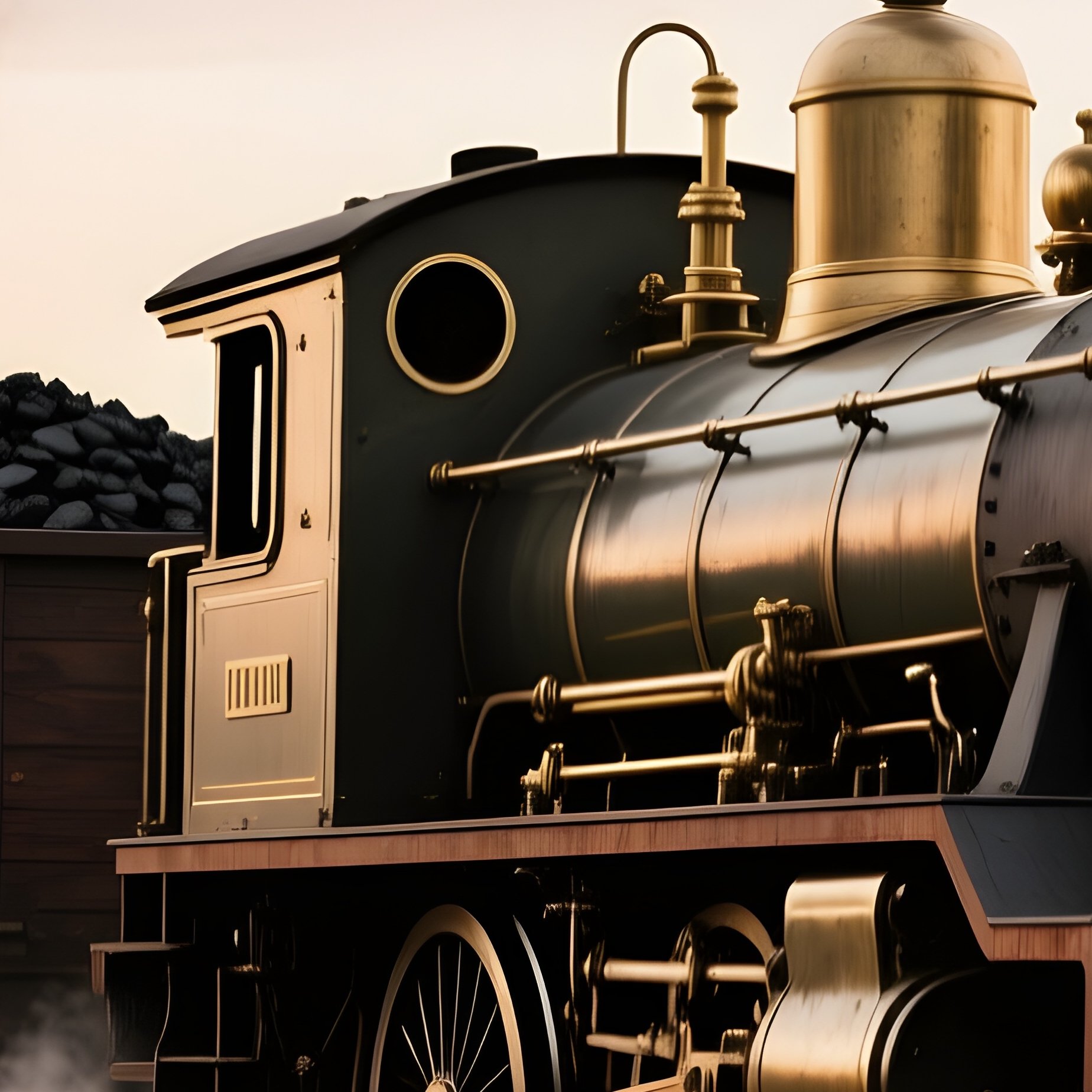 The Rocket Stephenson S Rocket Locomotive Pulling Wagons Of Coal On An Early Iron Track - Full Resolution Quality Preview