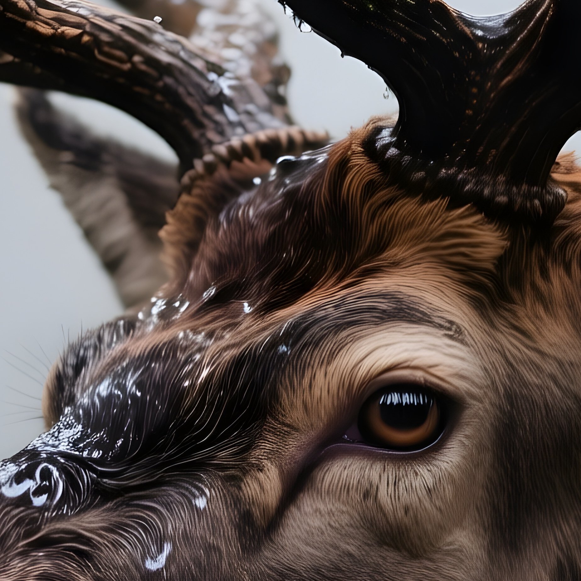 The Royal Twelve Pointer A Close Up Profile Of A Magnificent Royal Stag 12 Points Highlighting The Antler Texture And Wet Nose - Full Resolution Quality Preview