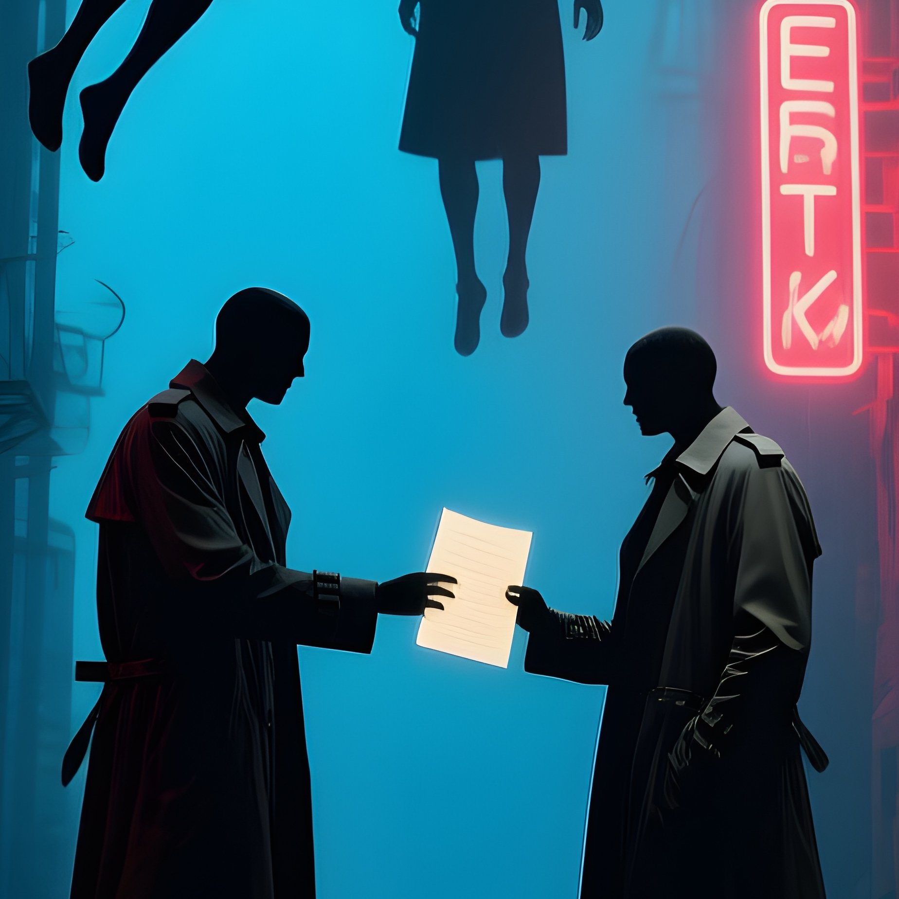 The Shadow Market Shadows Detach From Their Owners And Trade Secrets In A Dark Alley - Full Resolution Quality Preview