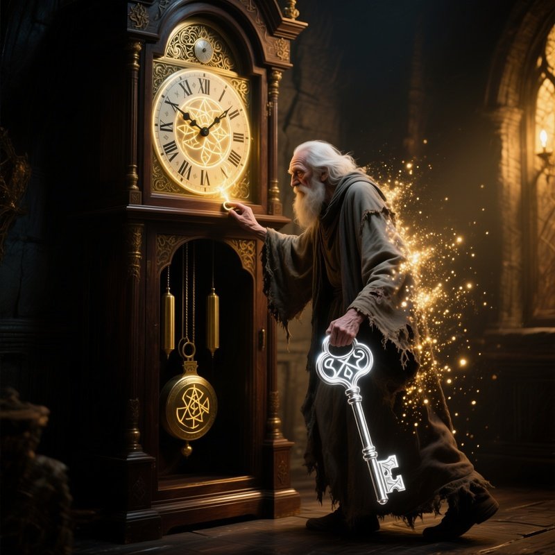 The Silver Key Old Man Vanishes Through Grandfather Clock