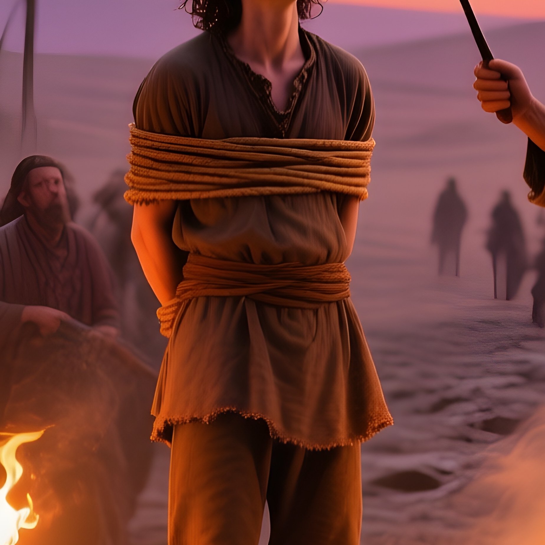 The Slave Market In A Wasteland Settlement The Party Sees A Friend Being Auctioned Off - Full Resolution Quality Preview