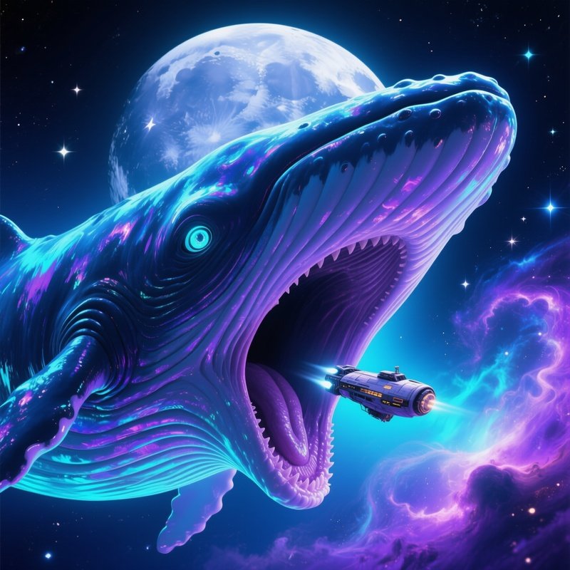 The Space Whale A Biological Entity The Size Of A Moon Swallows The Partys Shuttle