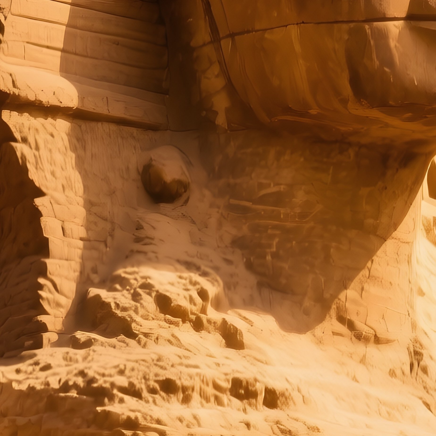The Sphinx Covered In Soft Golden Sand After A Desert Windstorm - Full Resolution Quality Preview