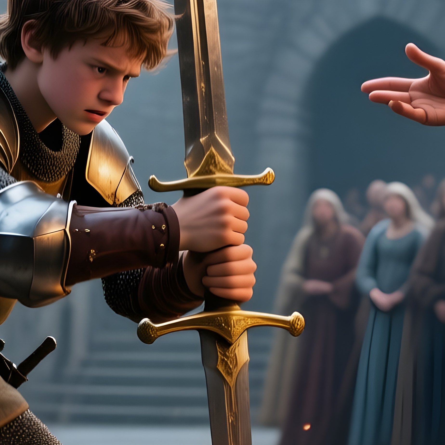 The Sword In The Stone Contest Of Character Not Strength - Full Resolution Quality Preview