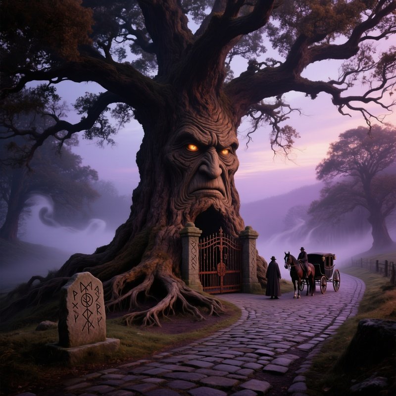 The Tree With A Face An Ancient Oak Tree Creates A Toll Road Demanding A Secret From Everyone Who Passes