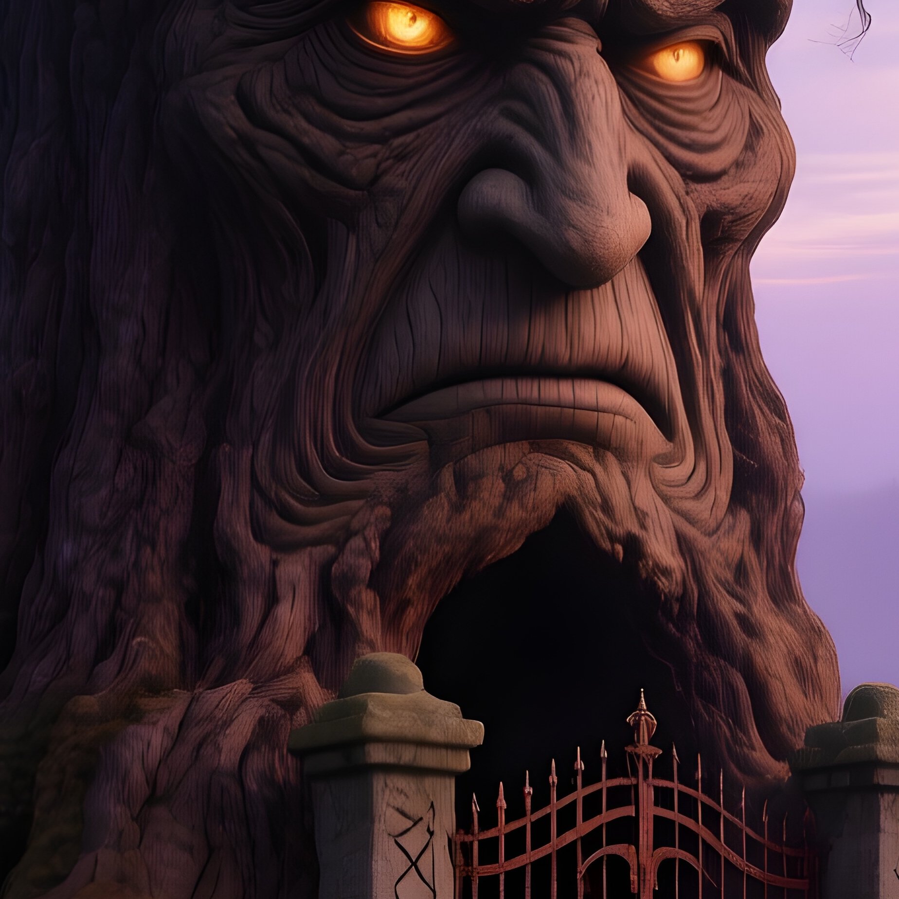 The Tree With A Face An Ancient Oak Tree Creates A Toll Road Demanding A Secret From Everyone Who Passes - Full Resolution Quality Preview