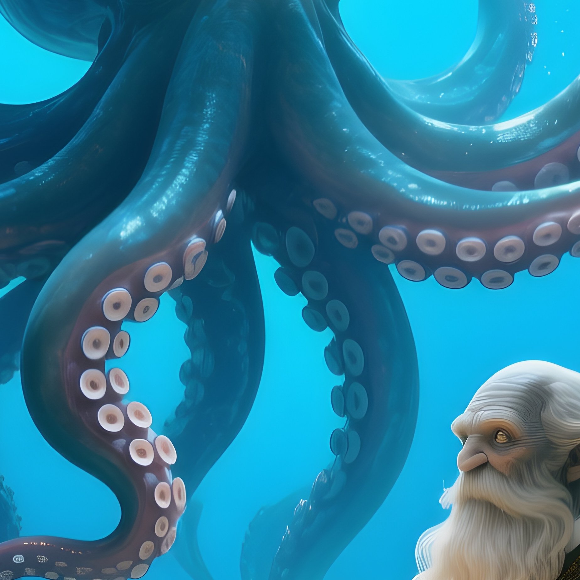 The Underwater Library Books On Scales Librarian Octopus - Full Resolution Quality Preview