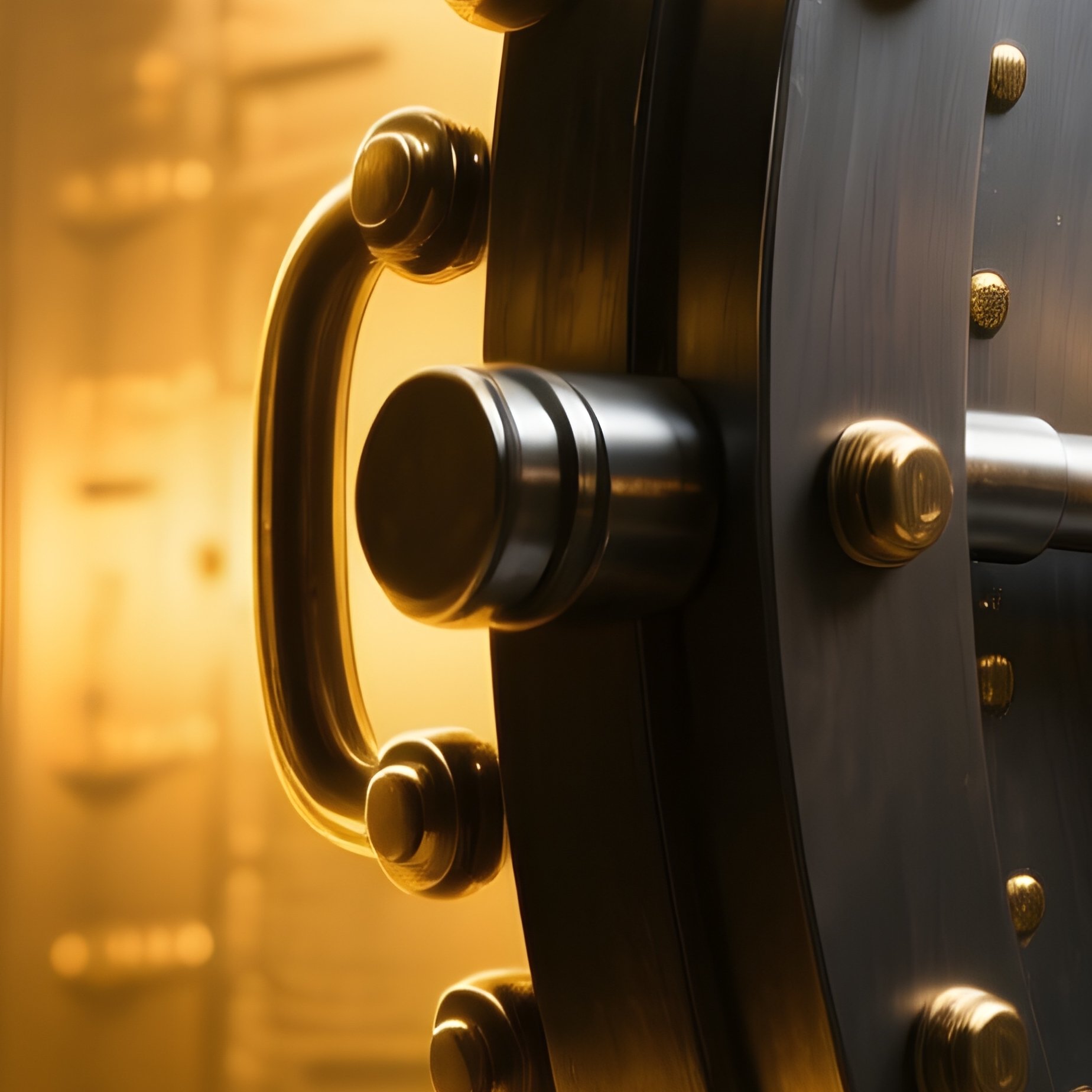 The Vault Massive Steel Door Ajar Golden Light - Full Resolution Quality Preview
