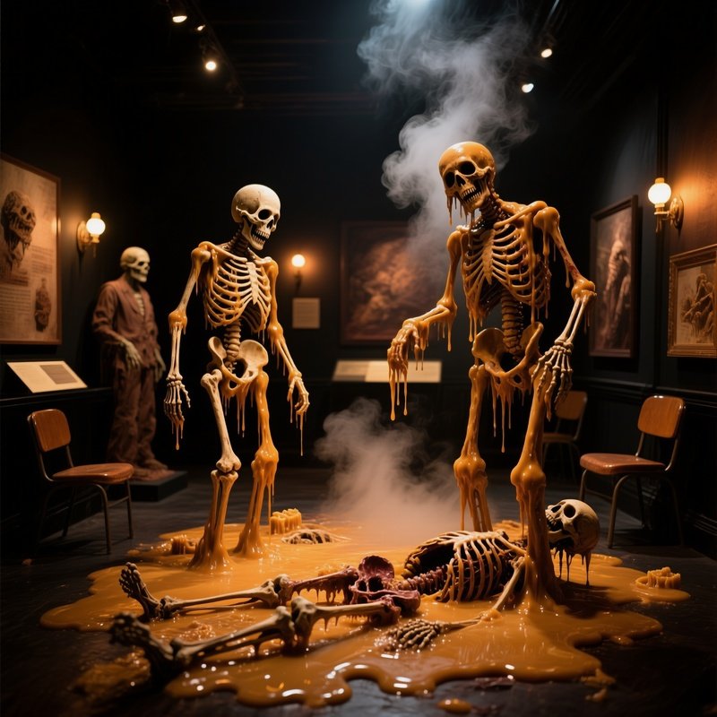 The Wax Museum Heat Rises Wax Melts Revealing Bones