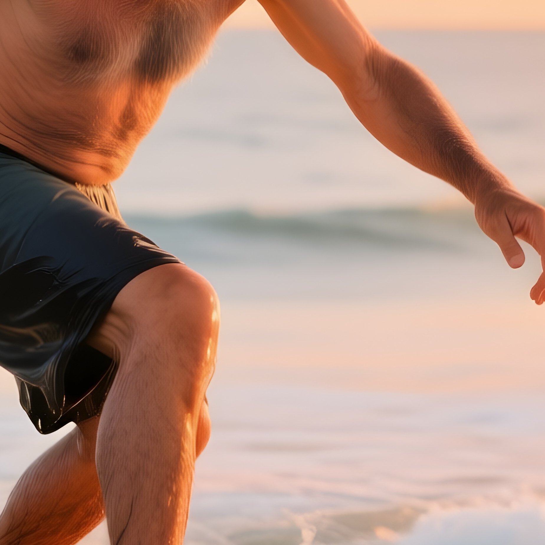 The Weekend Warrior Older Surfer Grey Beard Catching Wave On Colorful Log - Full Resolution Quality Preview