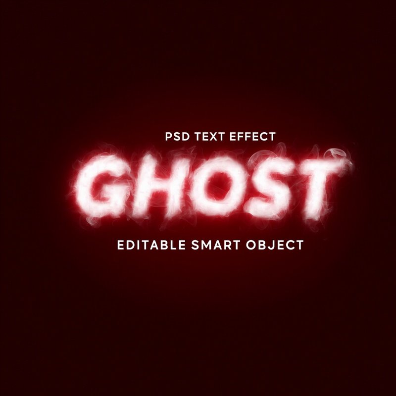 The Word Ghost In A Stylized Font Ghost Text Effect