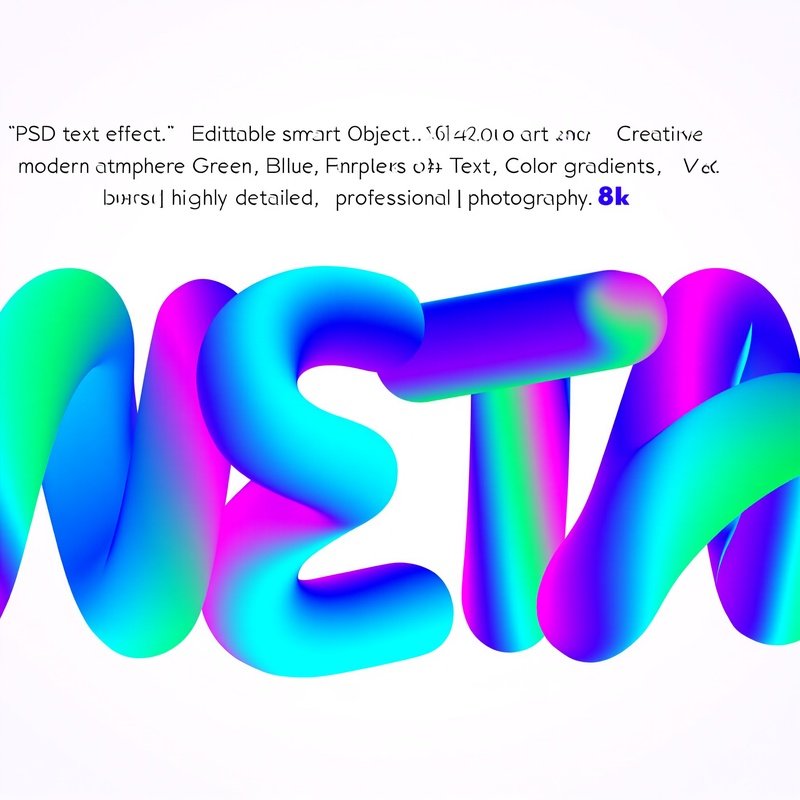 The Word Meta In A Colorful Fluid Design Digital Art Text Effect