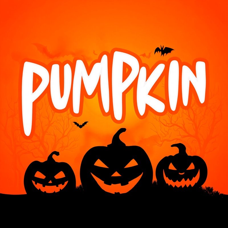 The Word Pumpkin In A Stylized Font Halloween Pumpkin