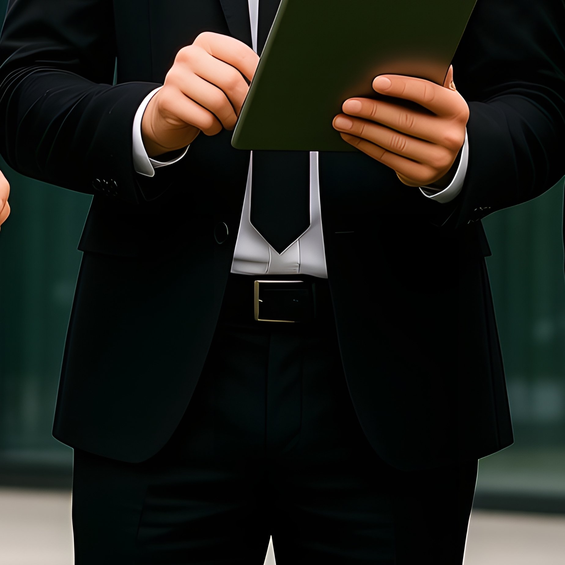 Three Business Professionals Interacting Outdoors Business - Full Resolution Quality Preview