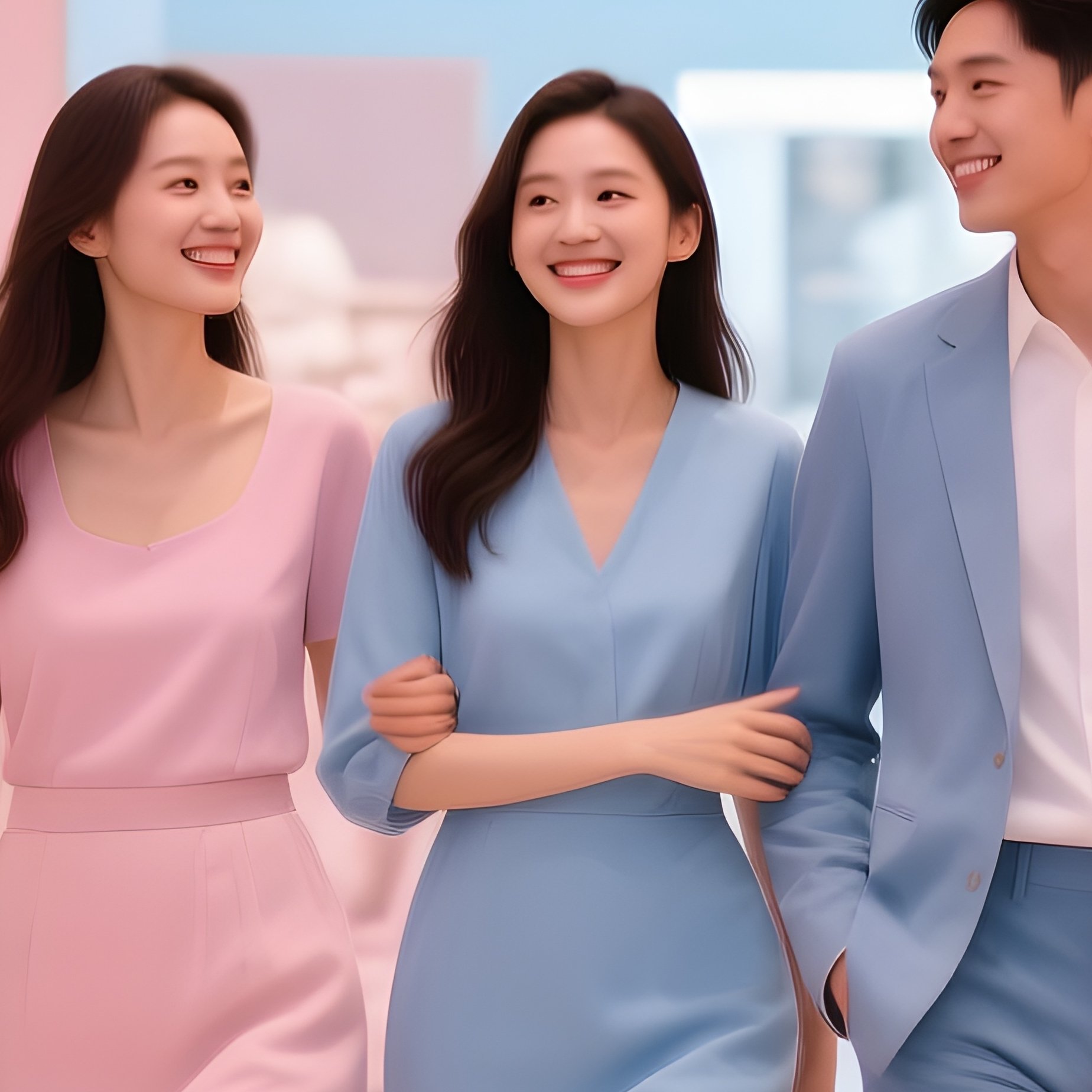 Three Confident Friends In A Boutique - Full Resolution Quality Preview