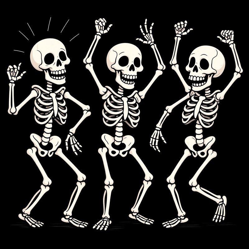 Three Dancing Skeletons Skeleton Dance