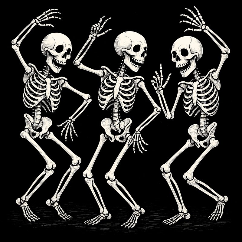 Three Dancing Skeletons Skeleton Dance