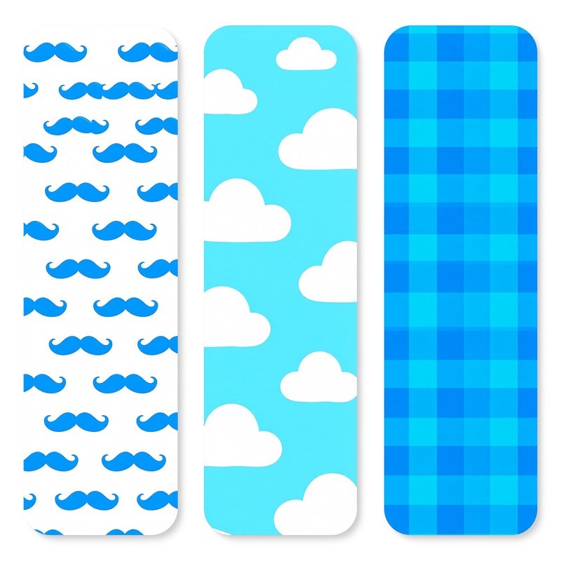 Three Distinct Pattern Designs Patterns Mustache