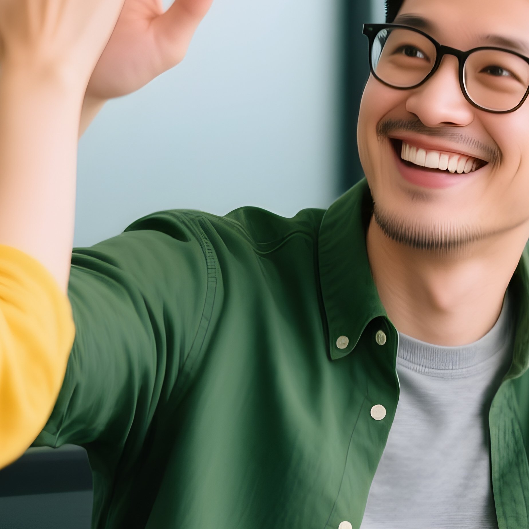 Three People Interacting In An Office Setting Office Collaboration - Full Resolution Quality Preview