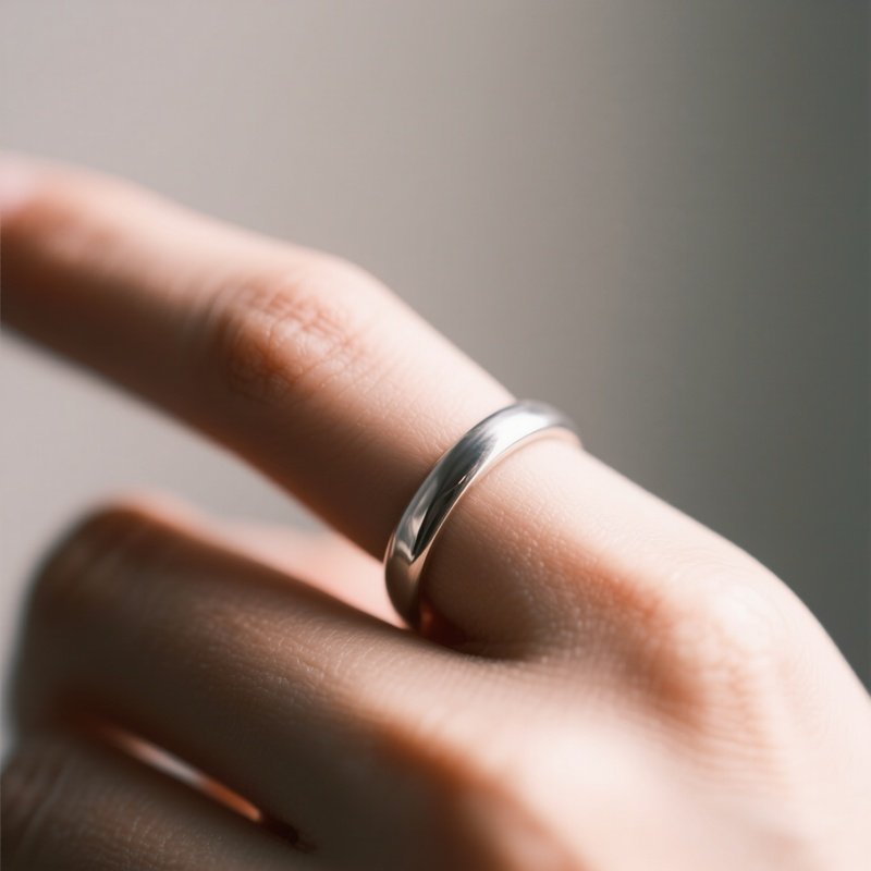 Thumb Ring Plain Silver Band Worn On Thumb