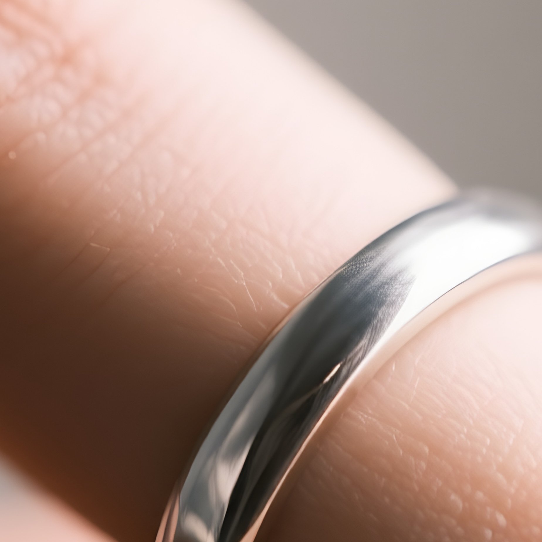 Thumb Ring Plain Silver Band Worn On Thumb - Full Resolution Quality Preview