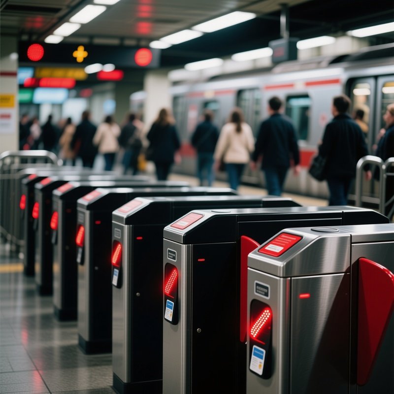 Ticket Barriers In A Public Transportation Station Public
