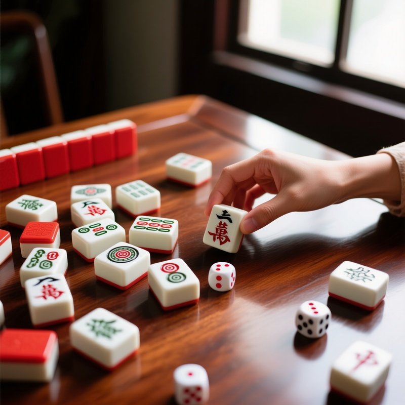 Tiles And Dice Mahjong Game Scene
