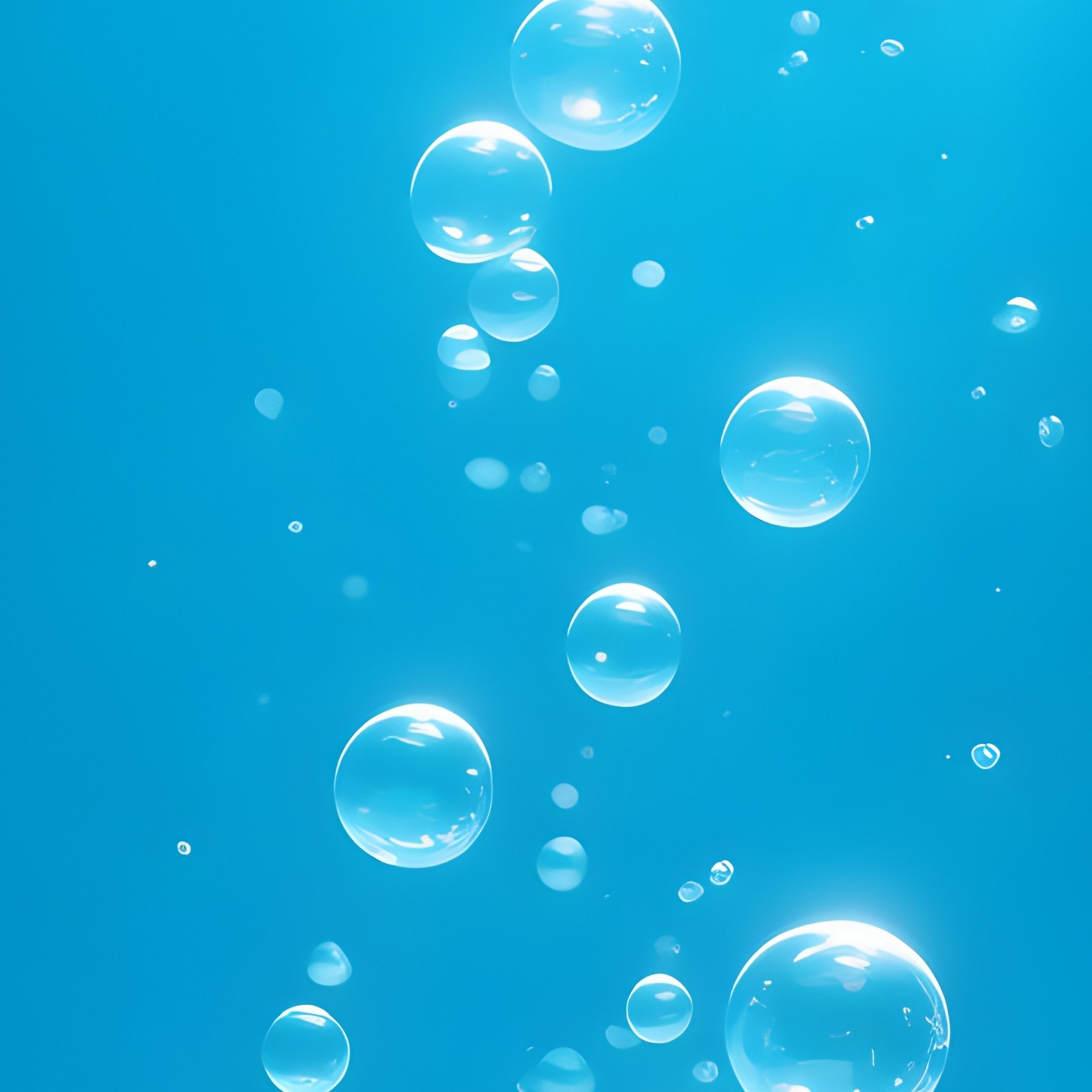 Tiny Bubbles Rising From Air Stone Through Clear Water - Full Resolution Quality Preview