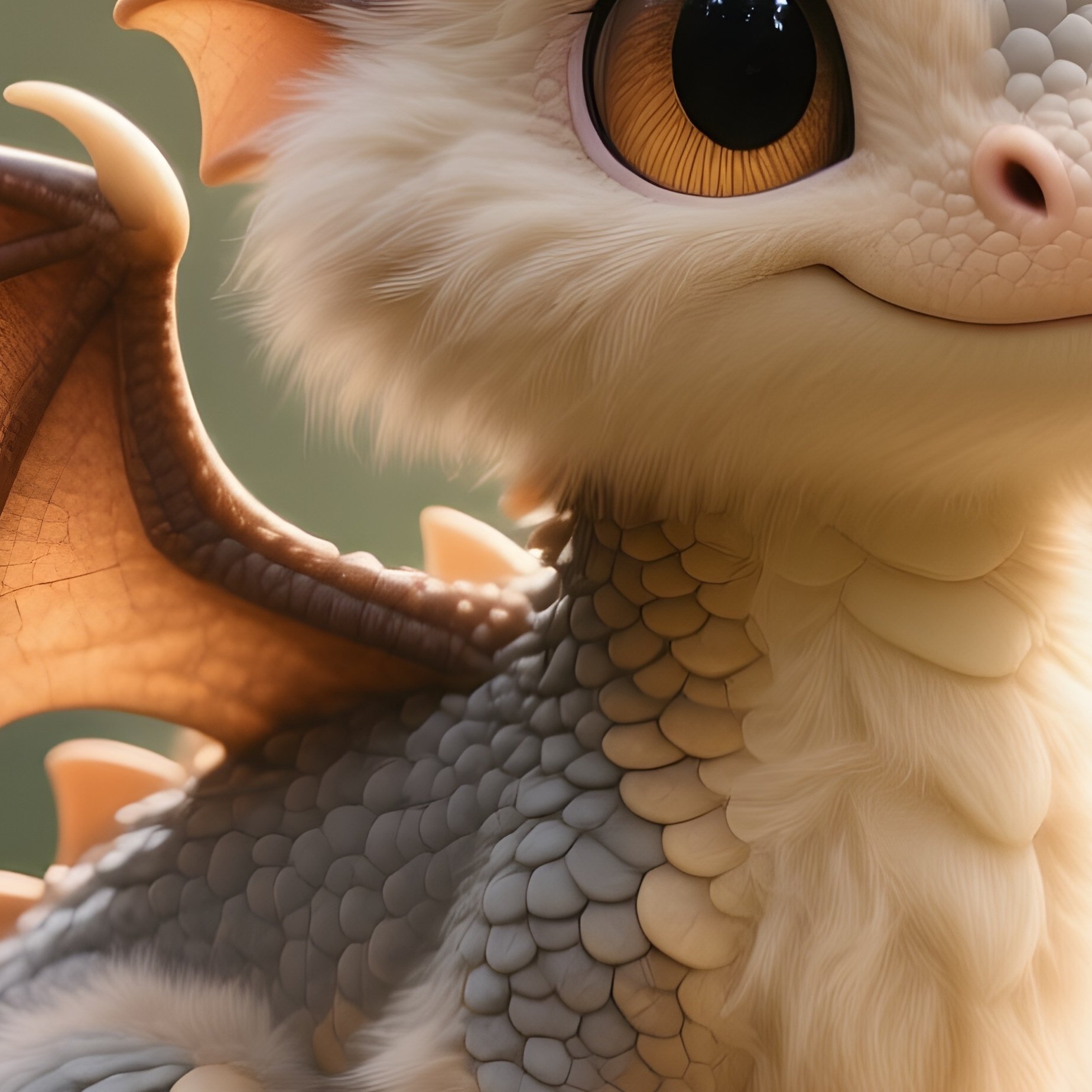 Tiny Dragon With Fluffy Fur Instead Of Scales - Full Resolution Quality Preview