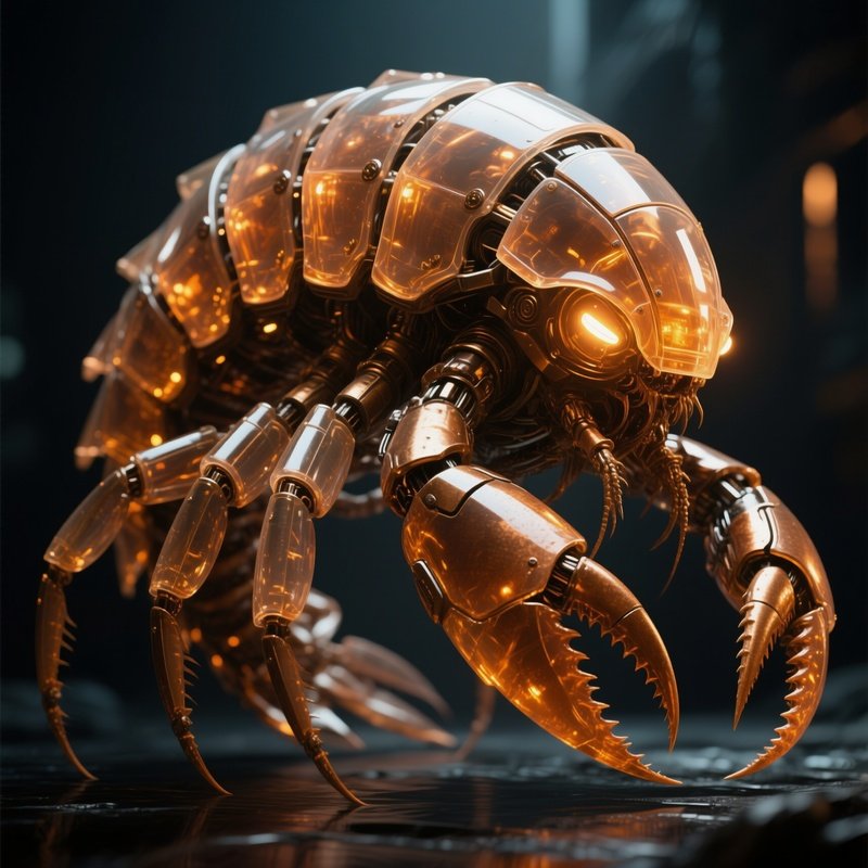 Titan Amphipod Bulky Translucent Armor With Bronze Sheen