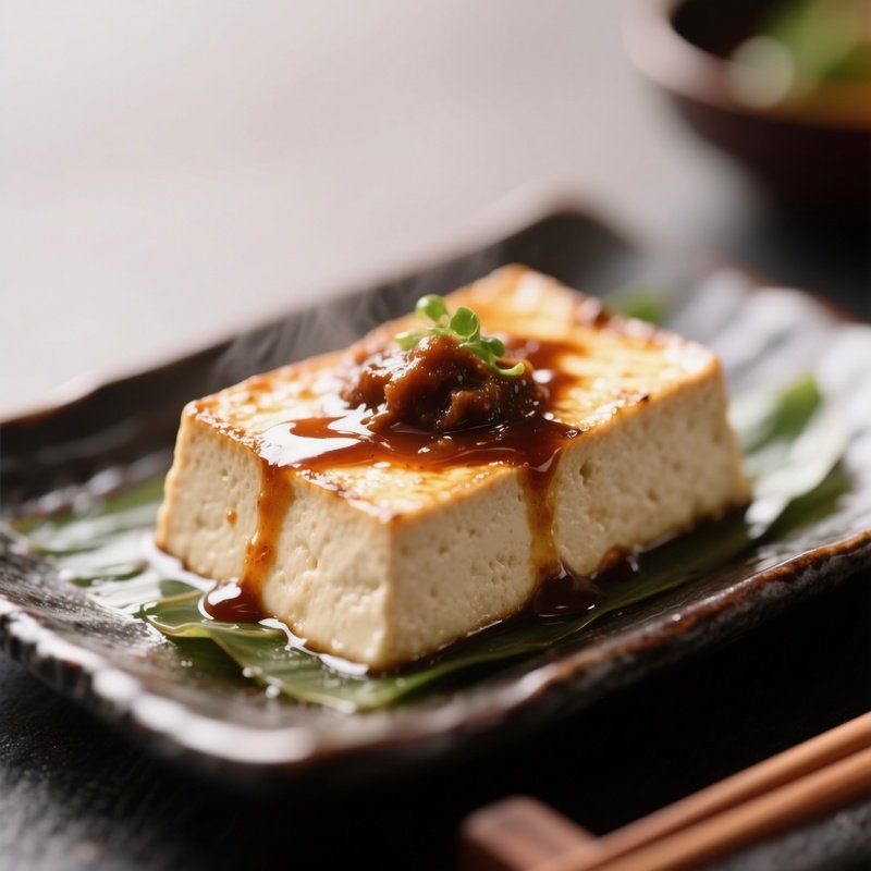 Tofu Dengaku Grilled Tofu Topped With Sweet Miso Glaze