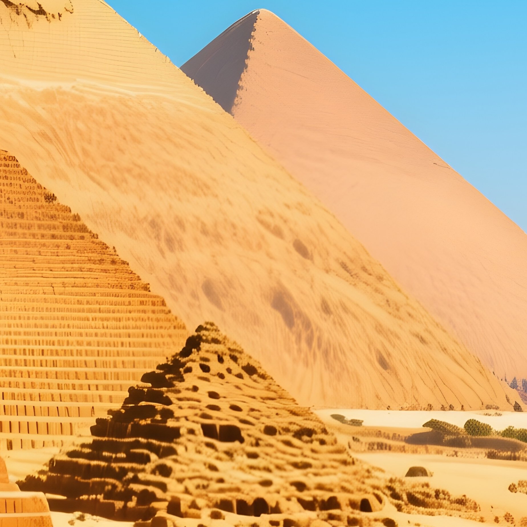 Tourists At The Pyramids With A Zeppelin Flying By - Full Resolution Quality Preview