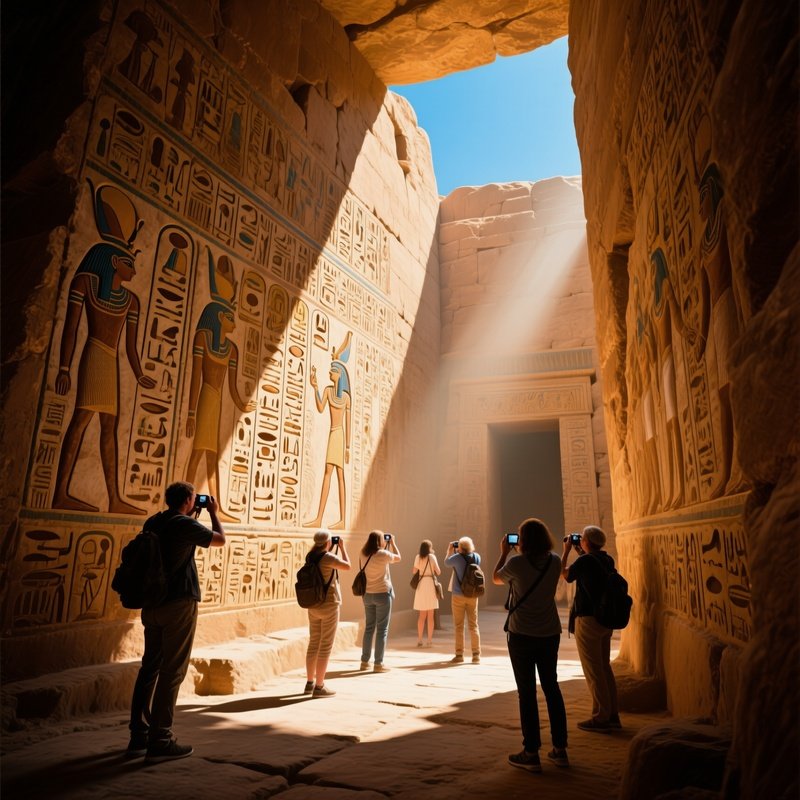 Tourists Tomb Hieroglyphs