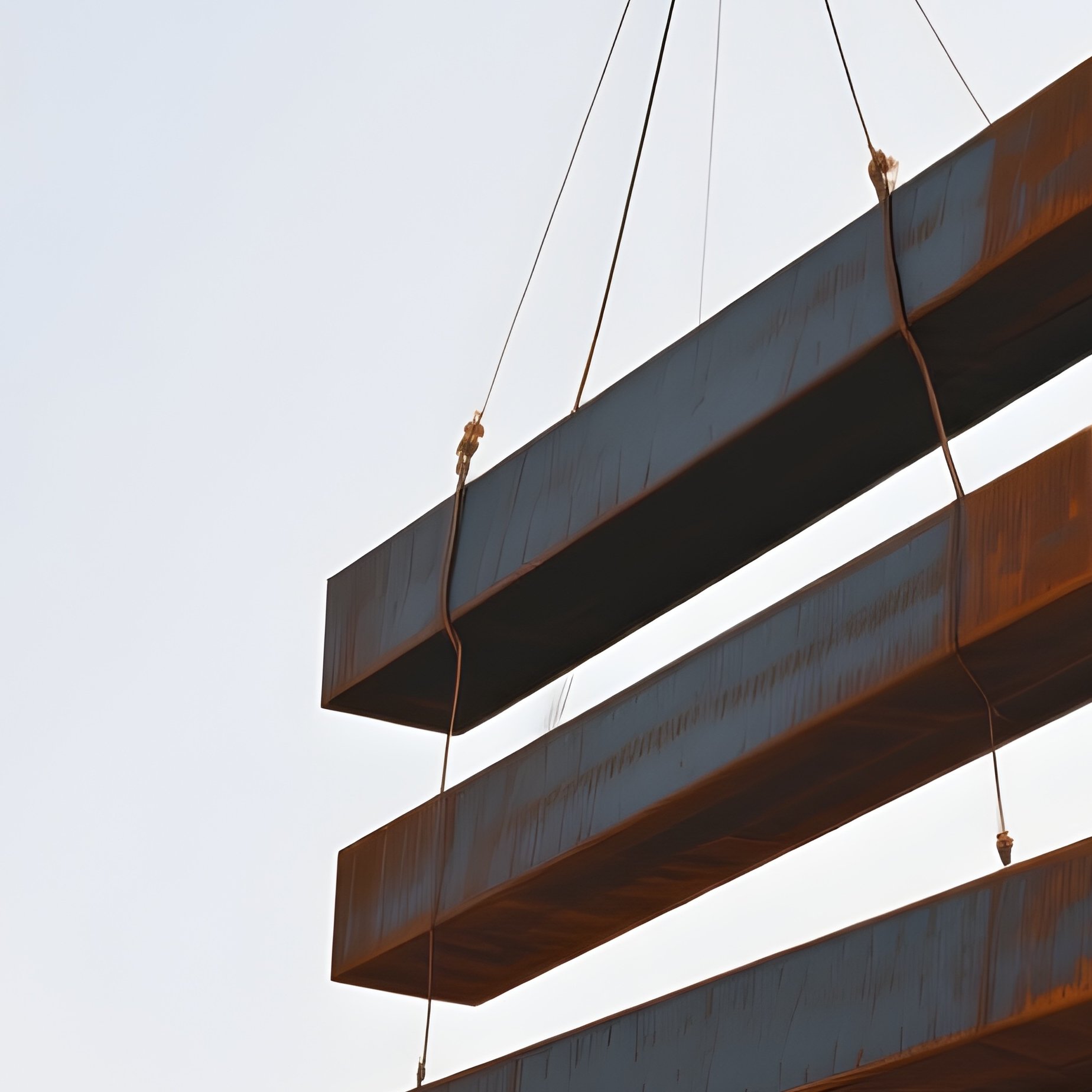 Tower Crane Lifting Beams Over City Skyline - Full Resolution Quality Preview