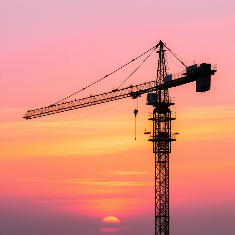 Tower Crane Sunset Silhouette