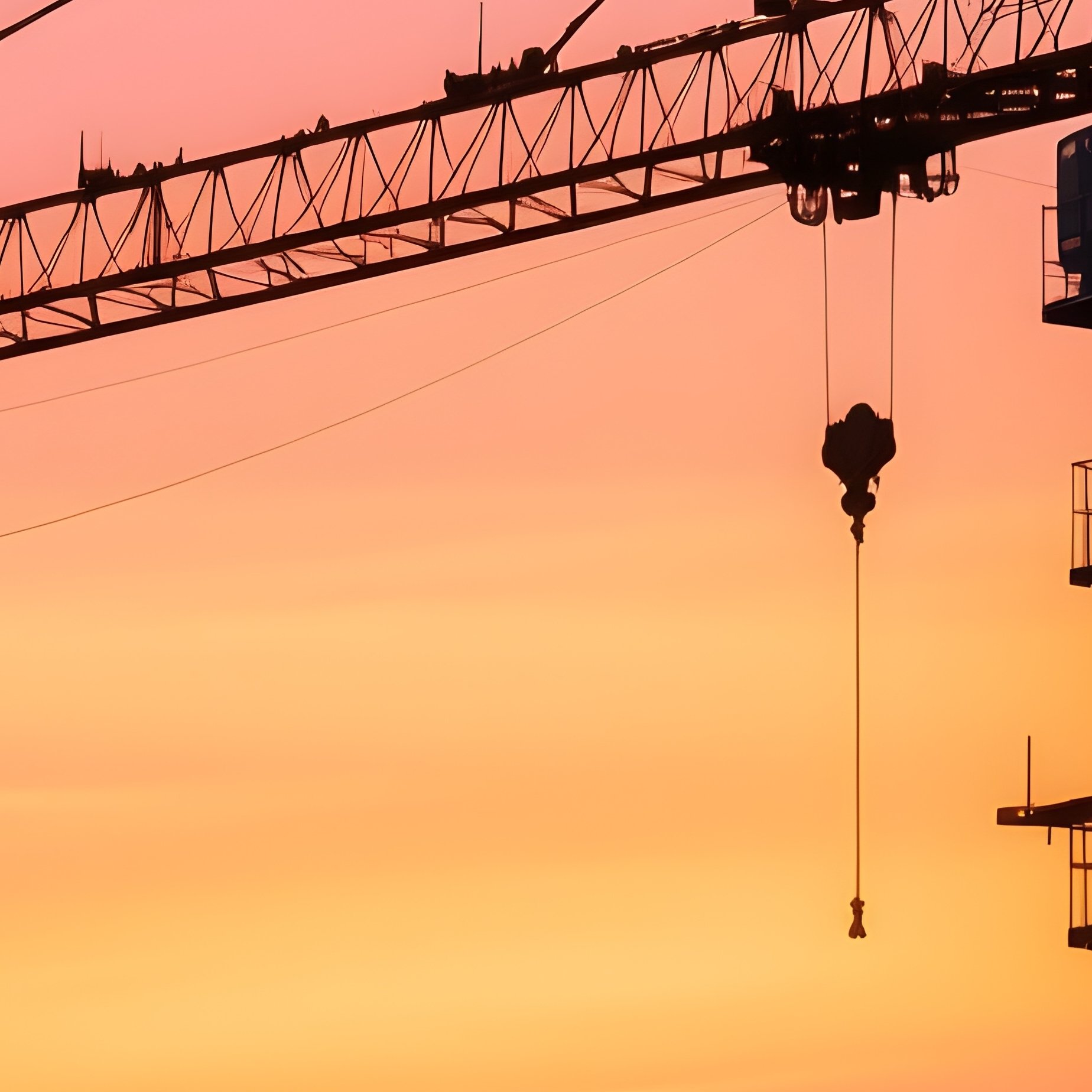 Tower Crane Sunset Silhouette - Full Resolution Quality Preview
