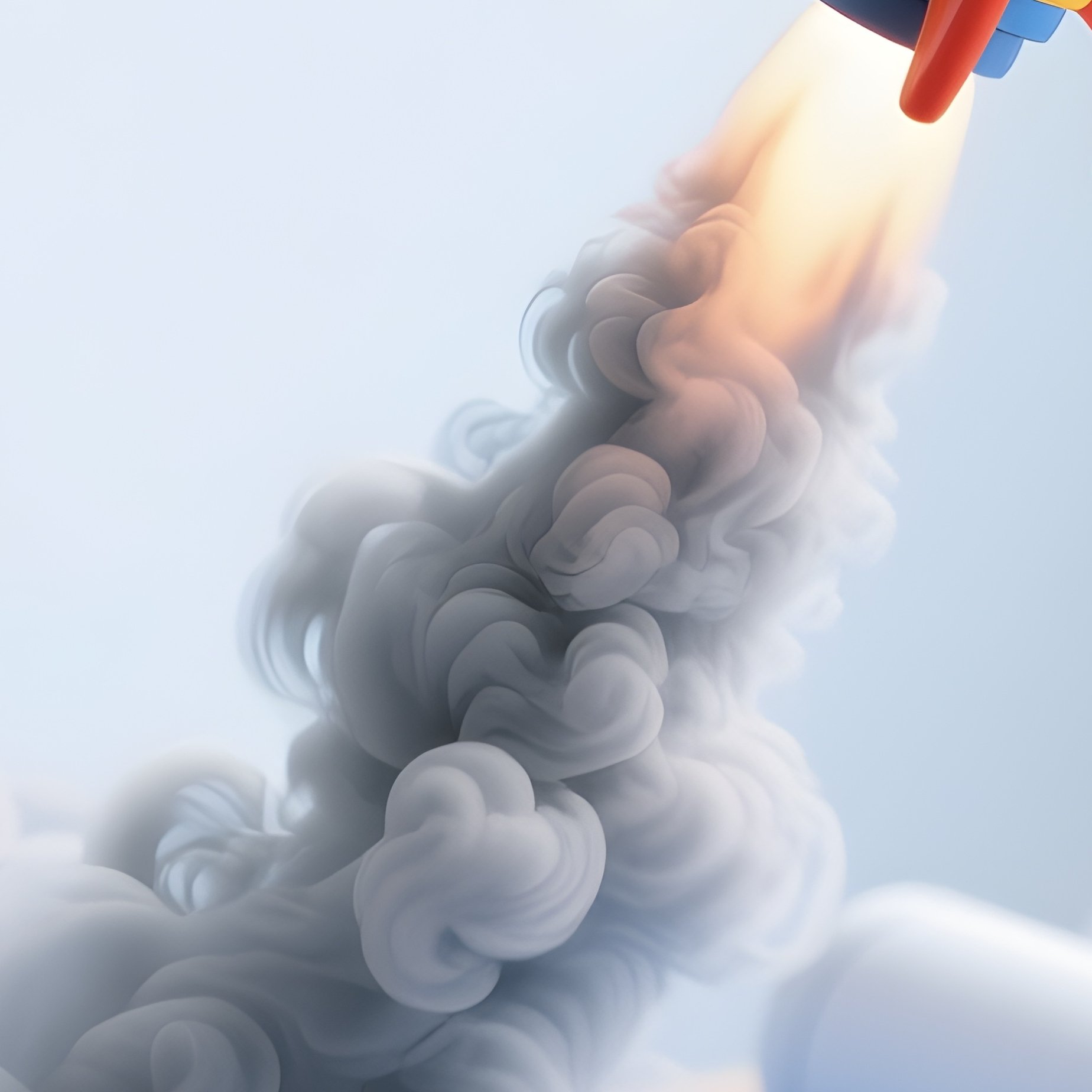 Toy Rocket Launching From Blueprint Desk - Full Resolution Quality Preview