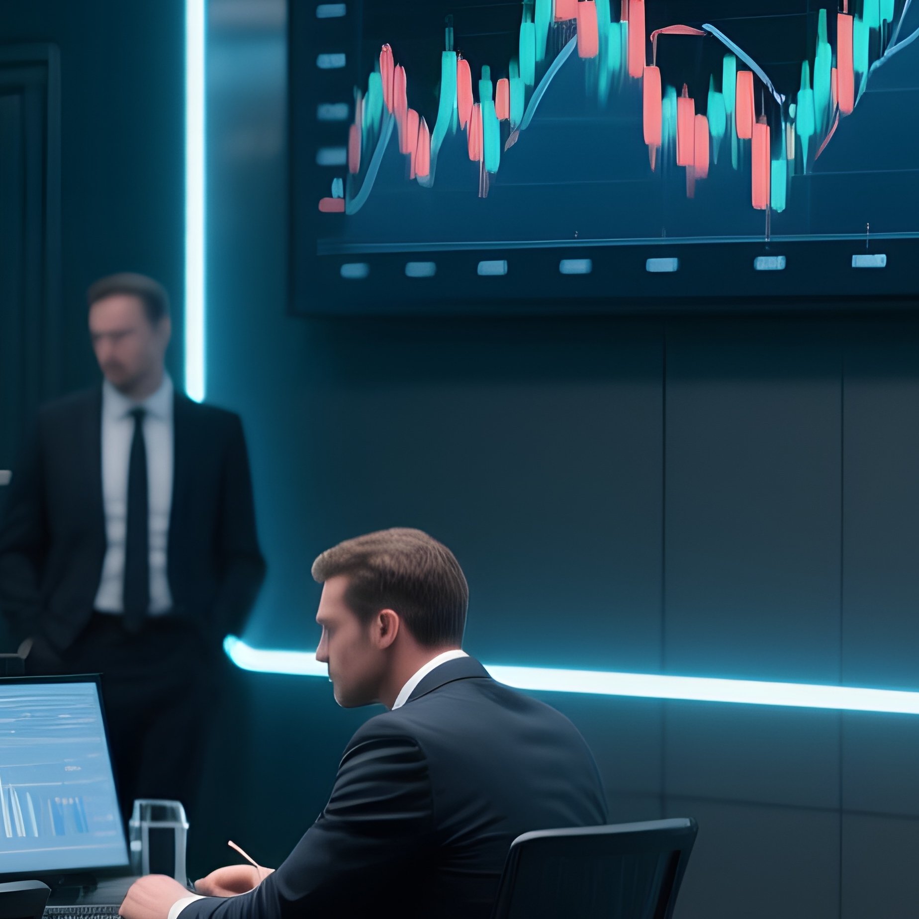 Trading Room With Graphs - Full Resolution Quality Preview