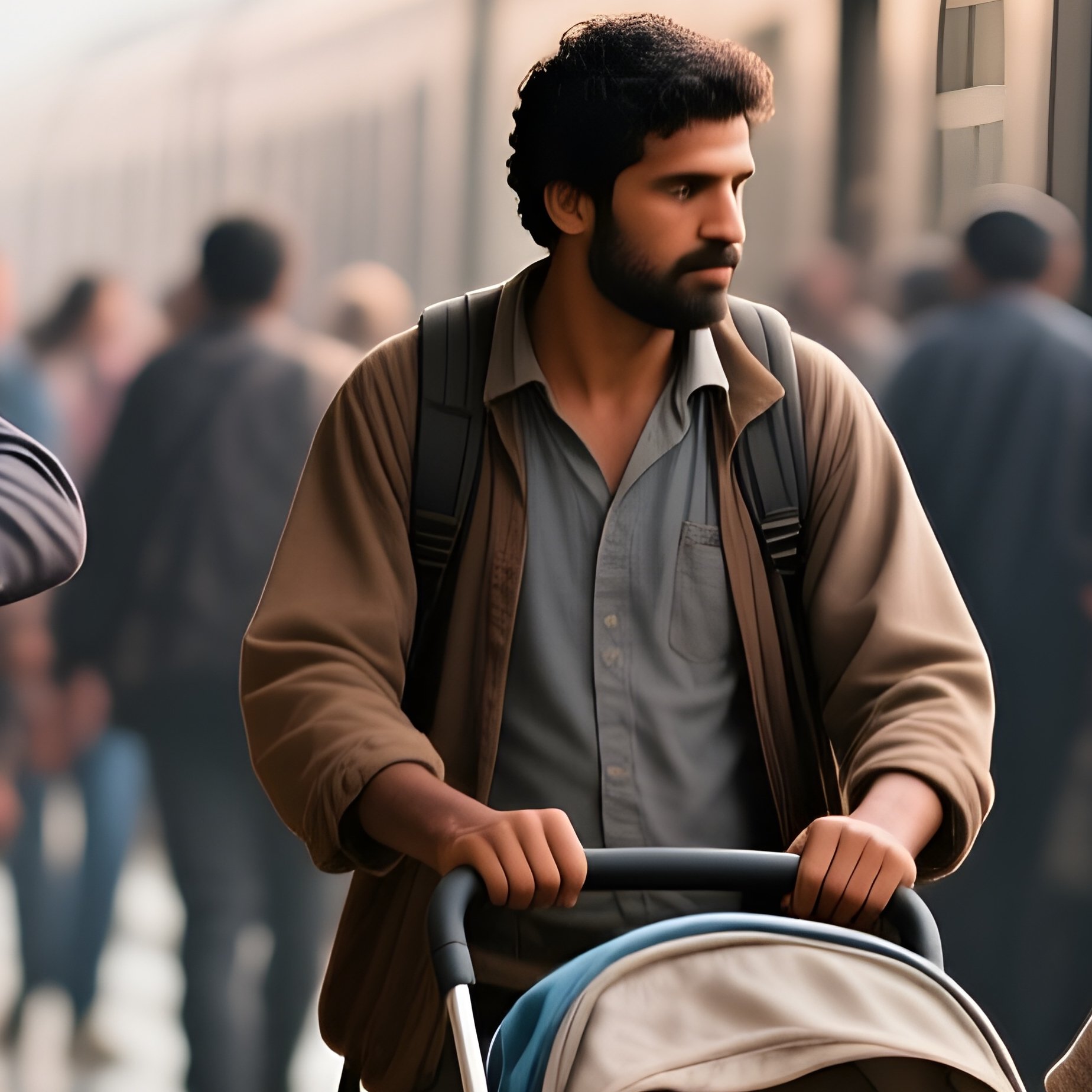 Train Station With Travelers Of All Classes - Full Resolution Quality Preview