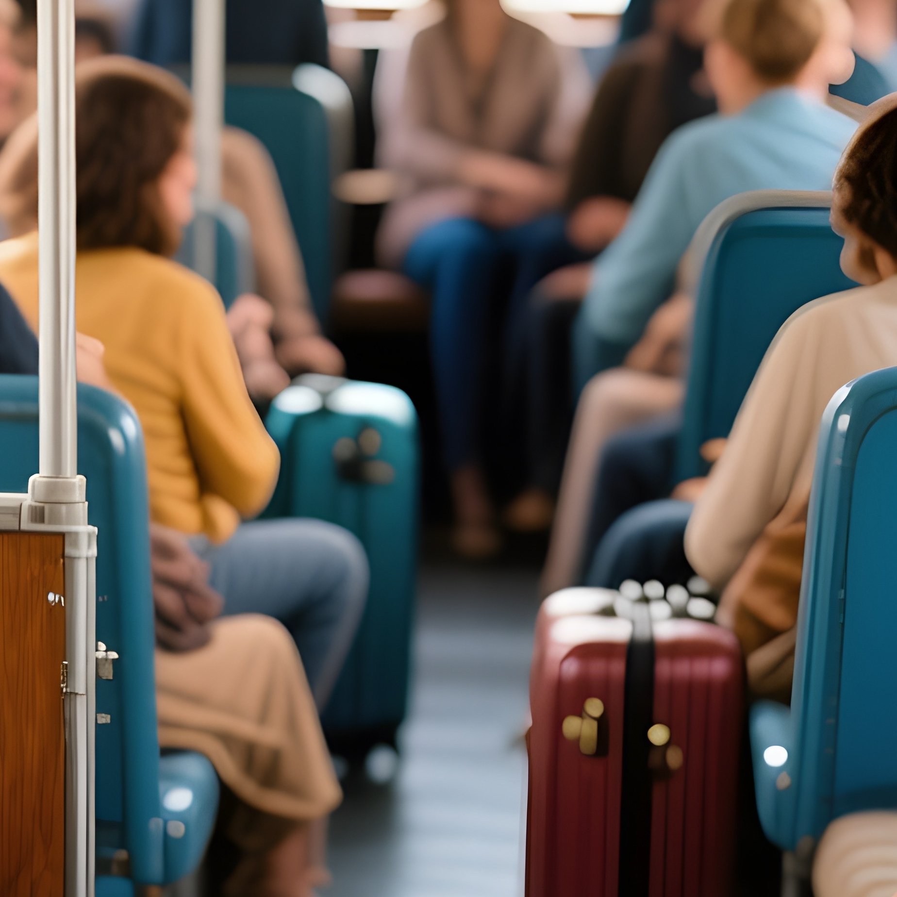 Travelers At Different Classes On A Bus - Full Resolution Quality Preview