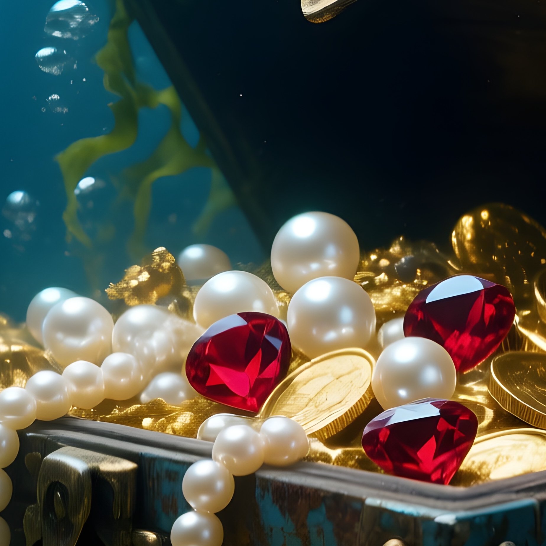 Treasure Chest Old Rotting Pirate Chest Ocean Floor - Full Resolution Quality Preview