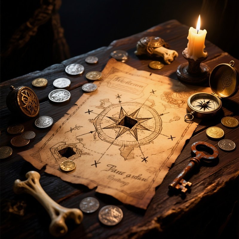 Treasure Hunt Coin Map Artifacts