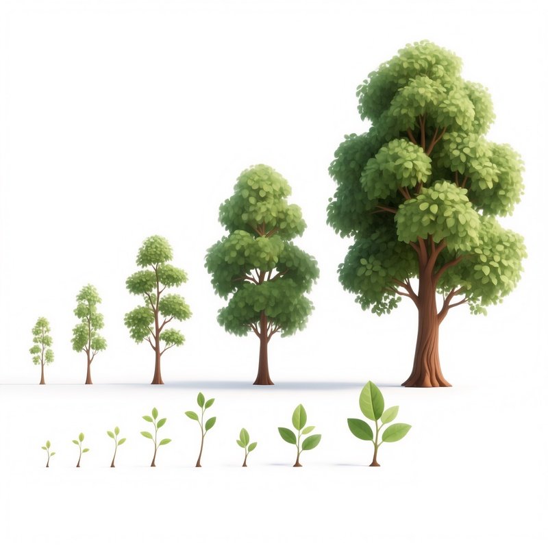 Trees In Various Stages Of Growth Trees Growth Stages