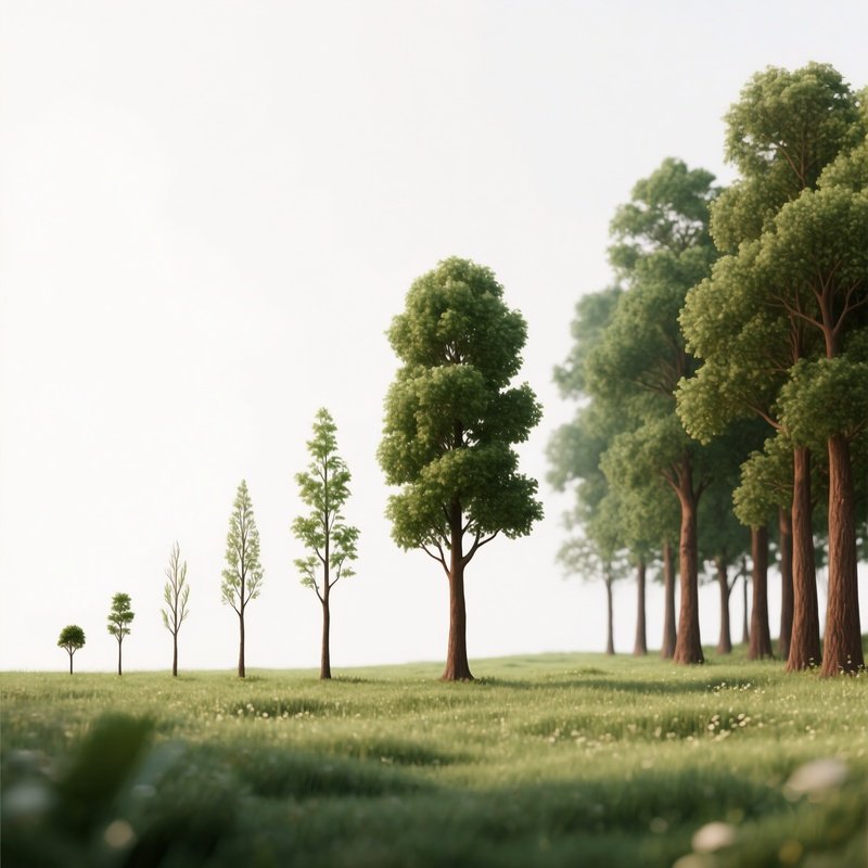 Trees In Various Stages Of Growth Trees Growth Stages