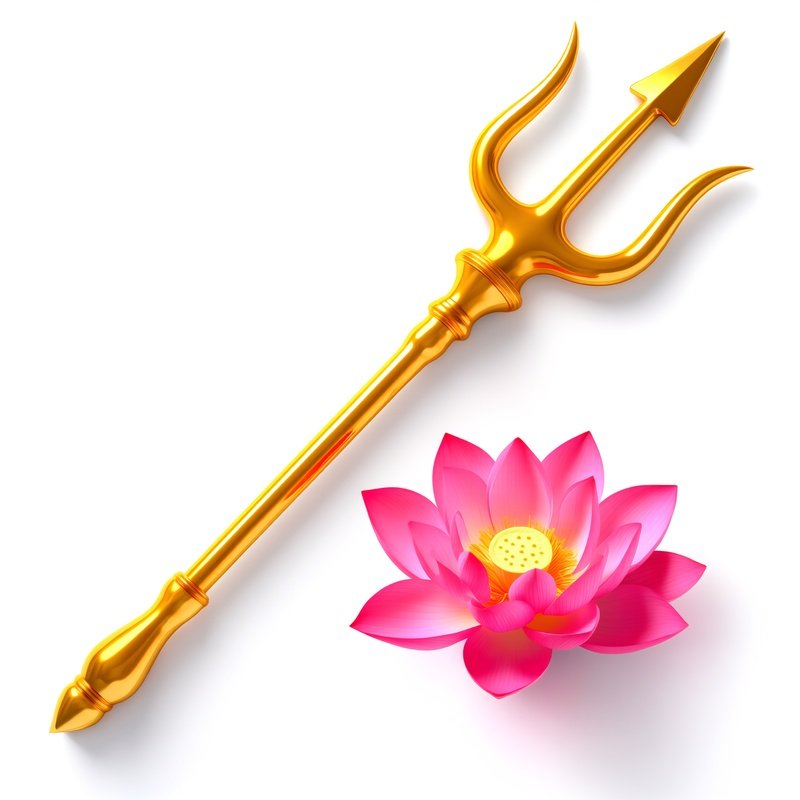 Trident And Lotus Flower Trident Lotus
