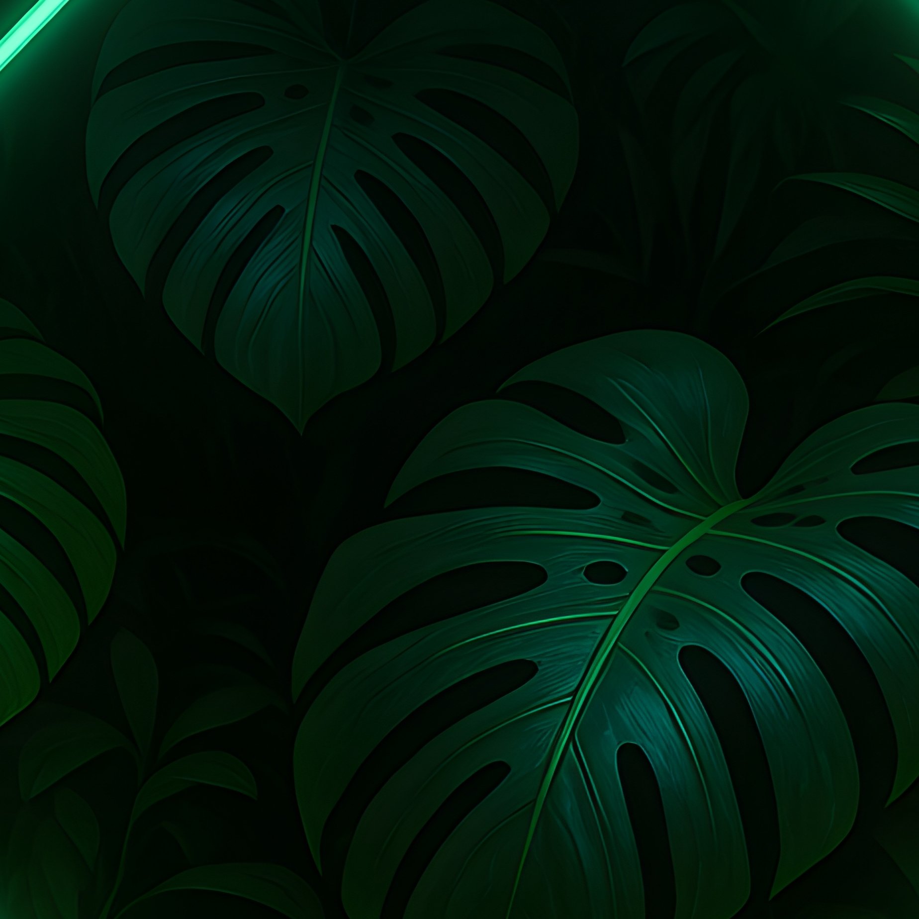 Tropical Plants Illuminated By Neon Lights Tropical Neon - Full Resolution Quality Preview